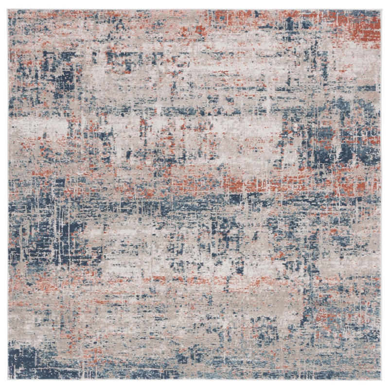 Kristeen 800 Performance Abstract Rug, Square 6'7"