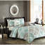 Ensemble de courtepointe 6 pièces avec coussins décoratifs turquoise