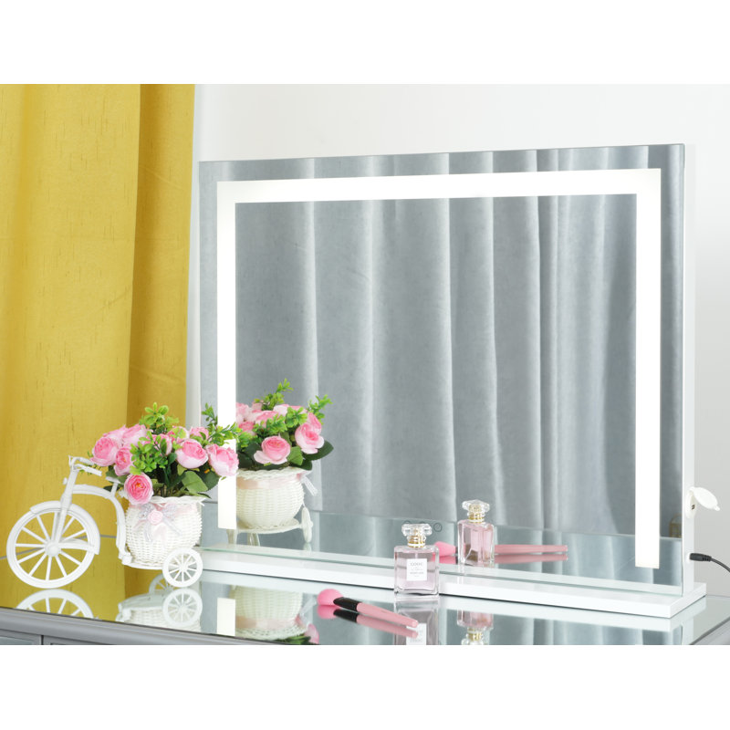 Miroir de salle de bains/de vanité éclairé, 23,81 po x 27,56 po