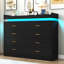 Commode 8 tiroirs l 47,29 po avec lumière DEL, douilles, port de type C et port USB-1777911561