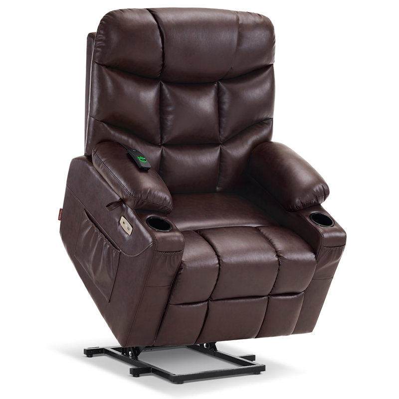 Fauteuil inclinable électrique en similicuir Adavia, Brun