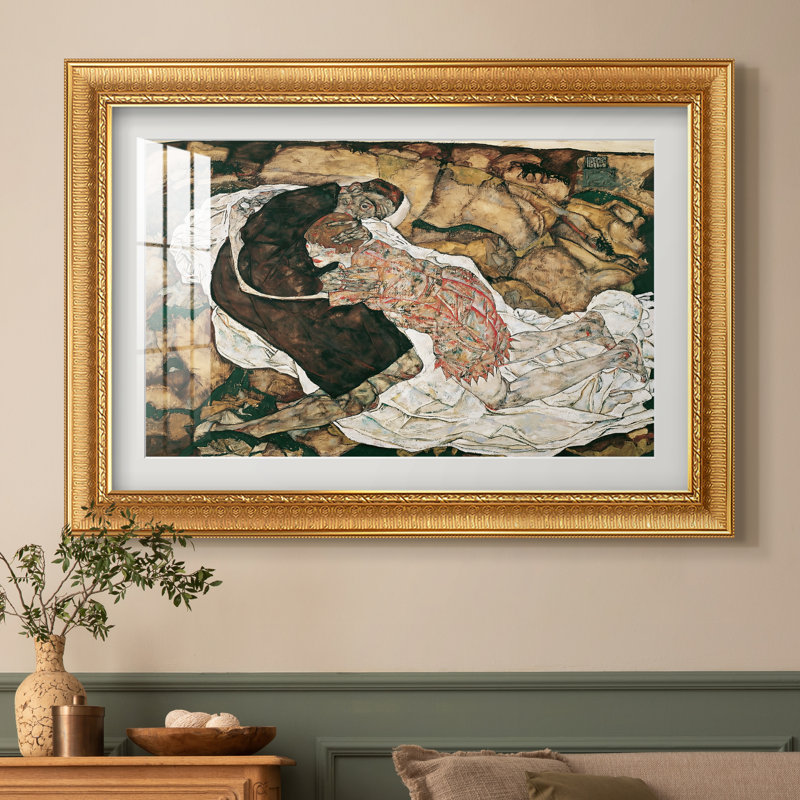 La Jeune Fille et la Mort, 1915 - Egon Schiele - Estampe encadrée sur mesure, Format intérieur 20 po x 28 po