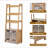Natural Oak and White 5-Shelf Bookcase with Open Storage