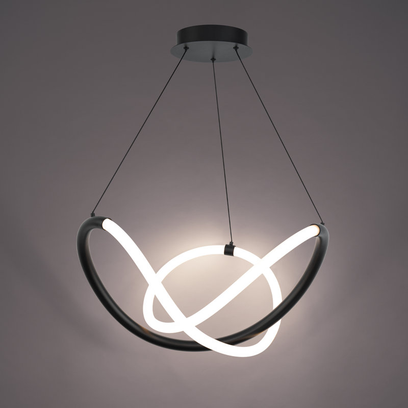 Solo 1 - Light LED Chandelier, Black
