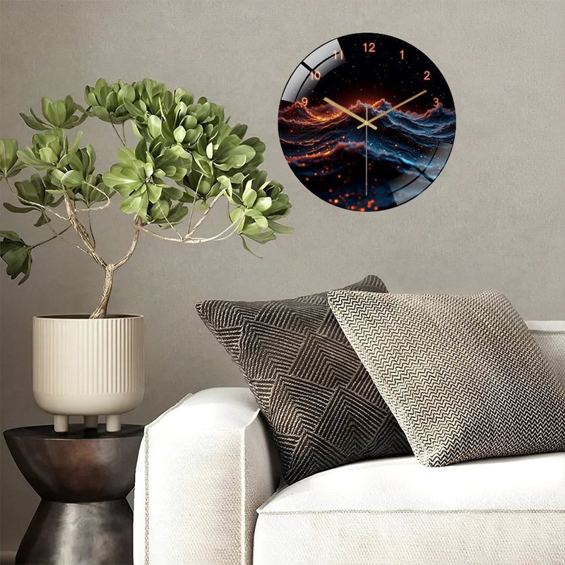 Horloge murale à thème artistique Ocean Wave - 12 po