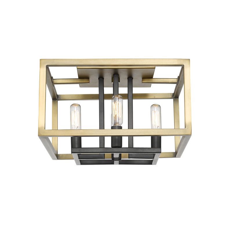 Bedsworth Steel Flush Mount, Olde Brass/Bronze