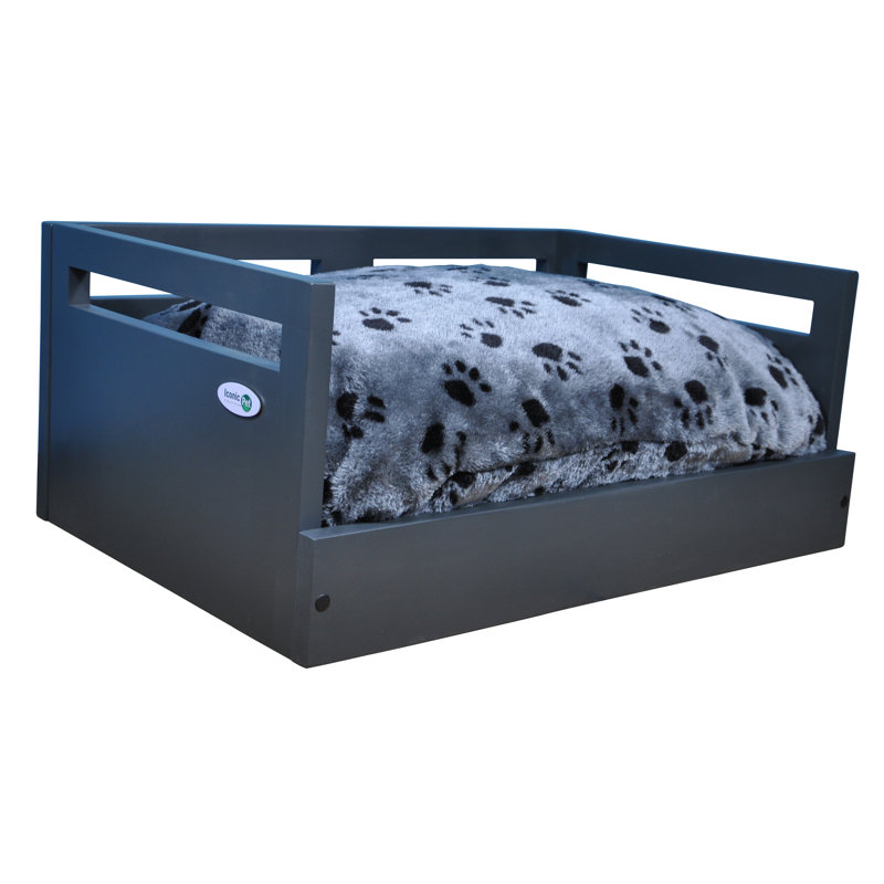 Hanke Animal Print Pet Bed, Medium (19.49" W x 28.35" D x 9.45" H), Charcoal Gray