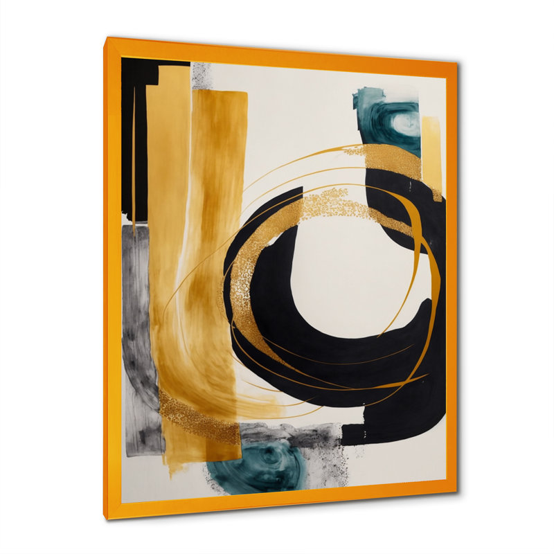 Modern Green Deco III - Impression sur toile, Impression dorée sur toile encadrée, H 32 po x l 16 po x P 1 po