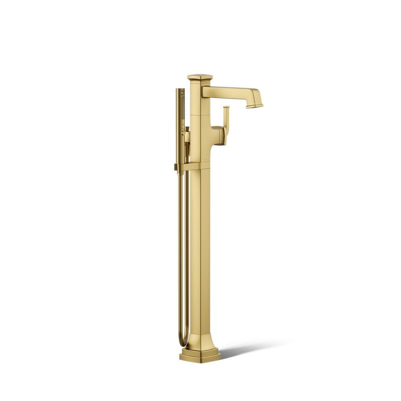 Riff Floor-Mount Bath Filler Trim, Vibrant Brushed Moderne Brass
