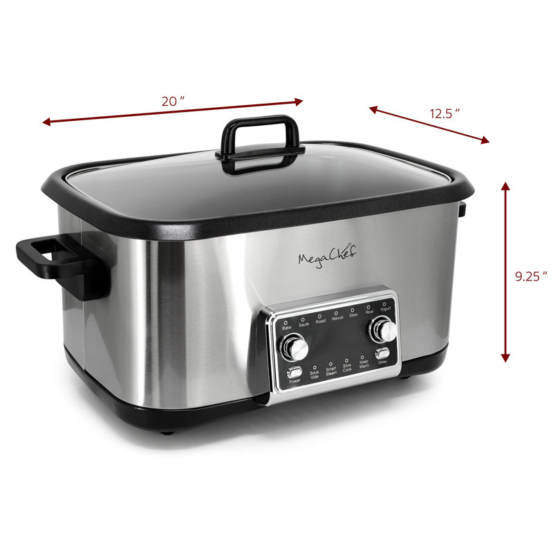 MegaChef 8 Quart 12-in-1 Deluxe Multi Cooker with Sous Vide and Multi-Functions