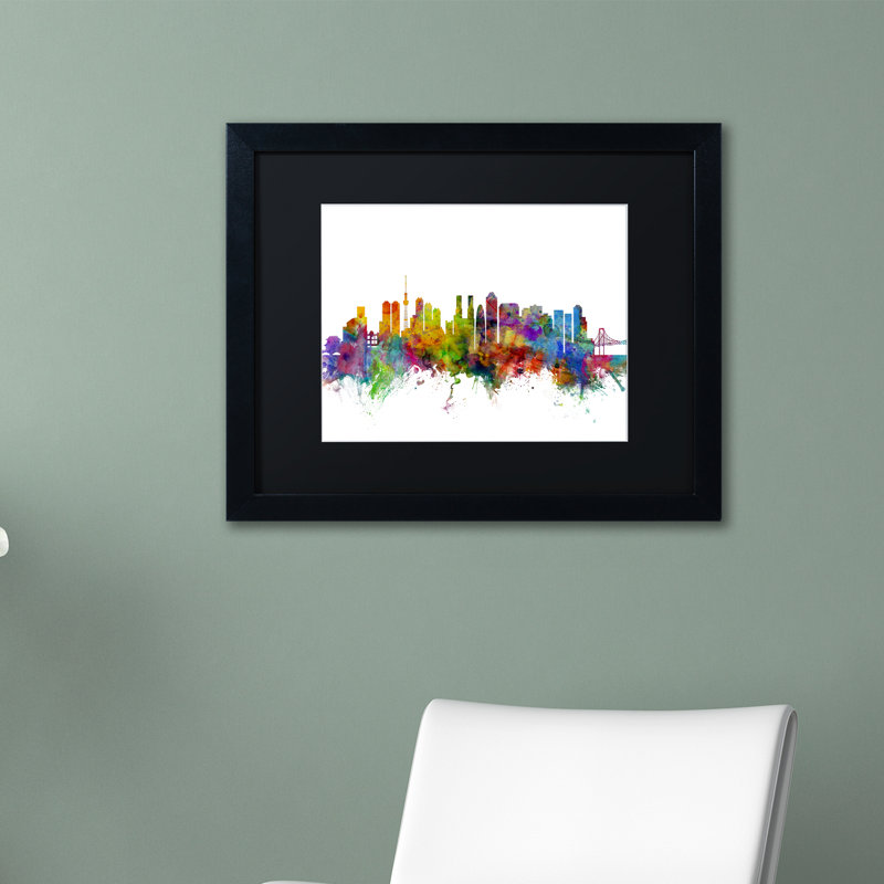 « tokyo japan », reproduction d’impression sur toile encadrée, H 11 po x l 14 po x P 0,5 po, Noir