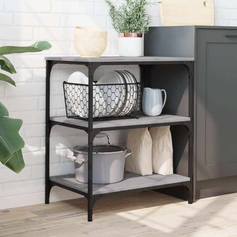 Gediz Metal Bar Cart, Grey Sonoma
