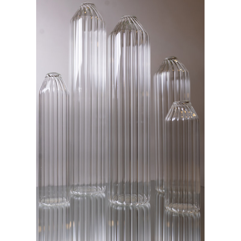 Guynell Glass Table Vase, 10" H x 2.75" W x 2.75" D