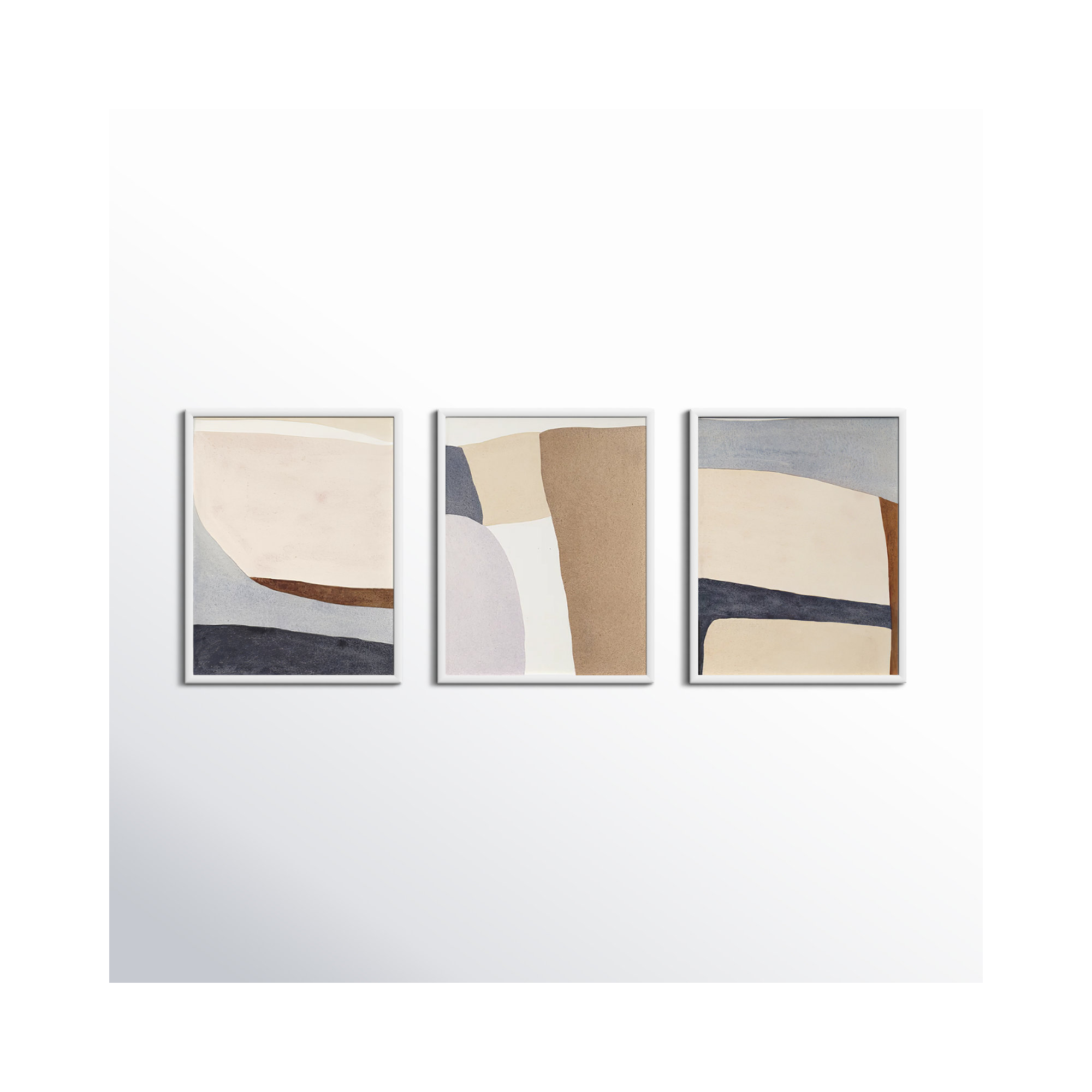 Divided By 3 In Blue by Julia Balfour, White, 20" H x 48" W