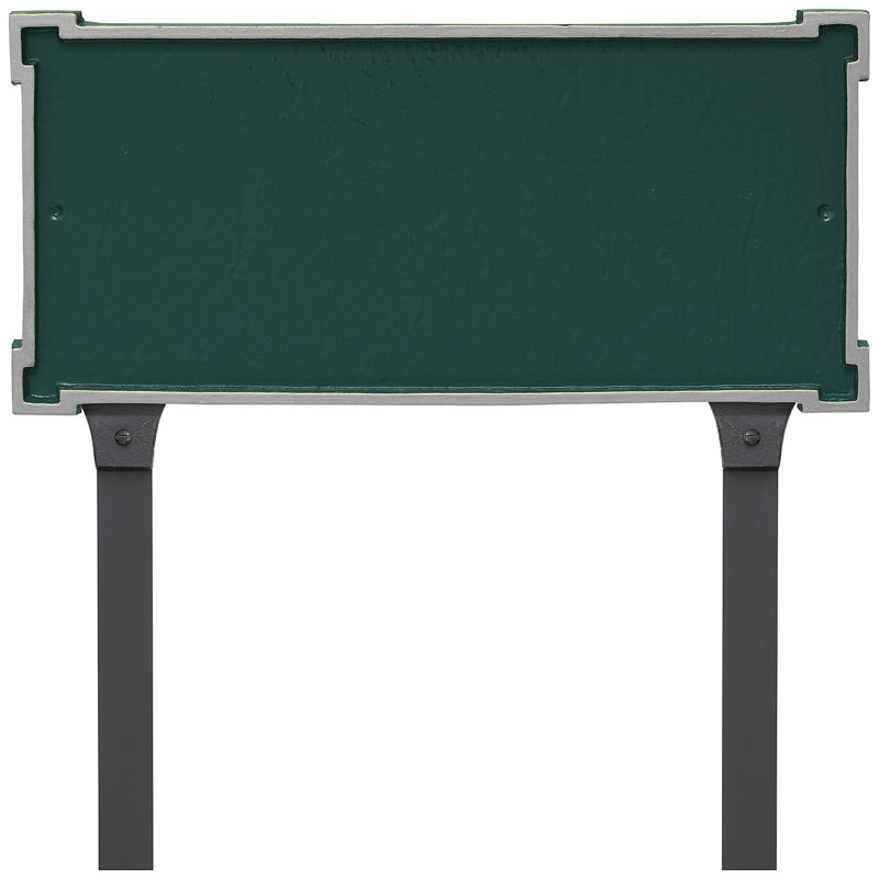 New Yorker 2-Line Lawn Address Sign, Hunter Green/Silver, Yes