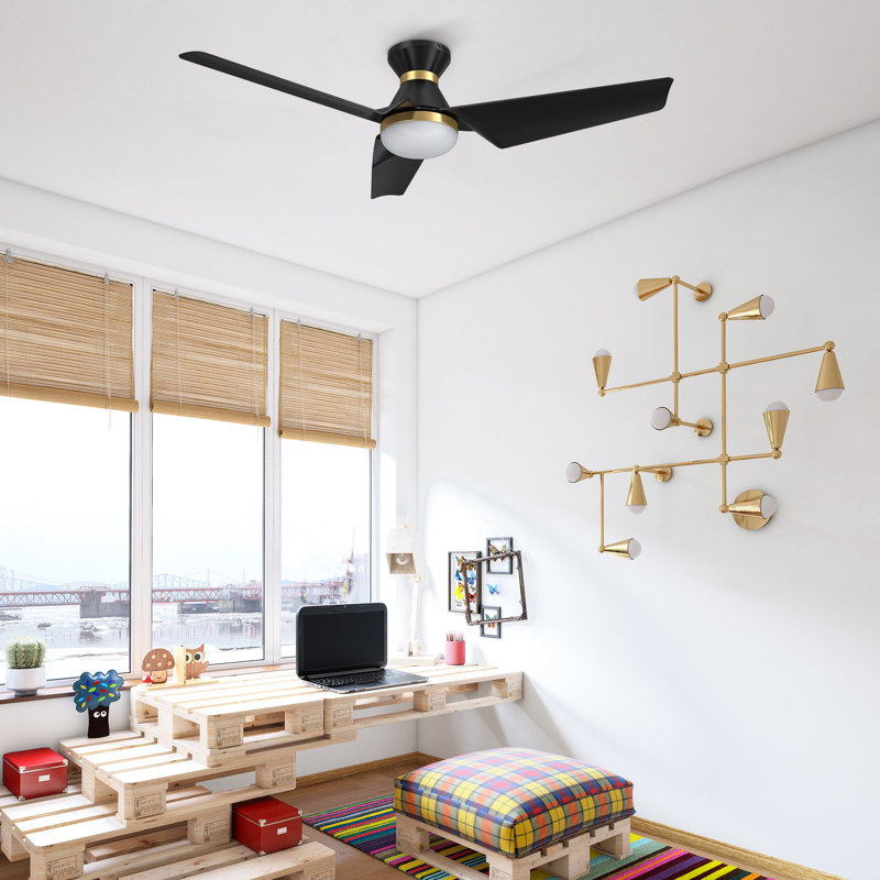 Ventilateur de plafond intelligent avec télécommande Kreis, ensemble d'éclairage inclus, fonctionne avec l'assistant Google, Amazon Alexa et les raccourcis Siri.