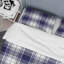 Tartan à carreaux bleu et blanc - Ensemble de housse de couette abstrait - Microfibre de polyester-1709245526