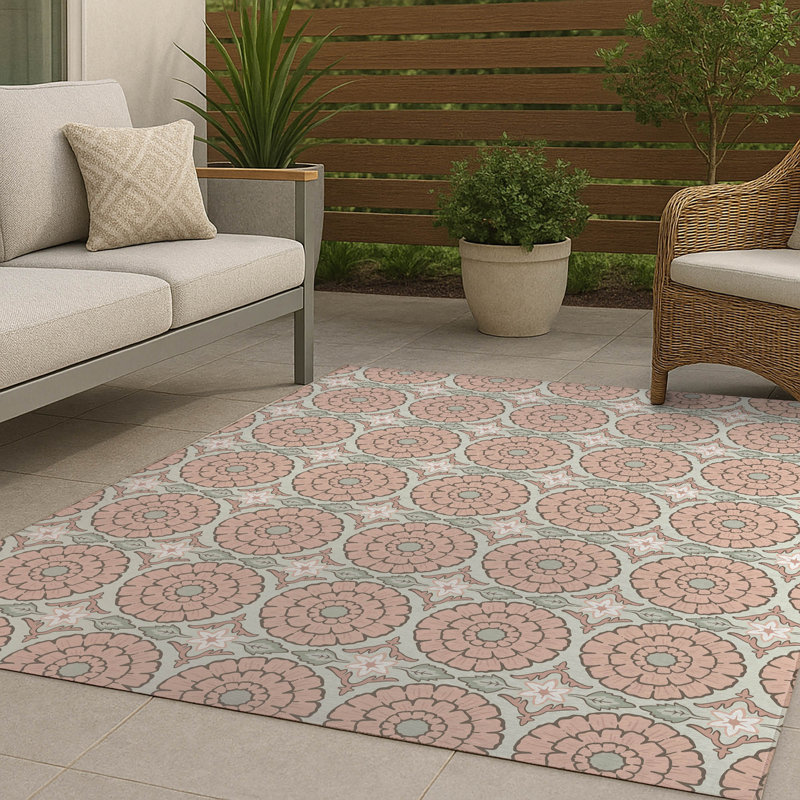 Tapis d'extérieur antidérapant Lexi, Rosé, Rectangle 36 po x 60 po
