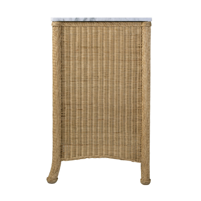 McLean 42"W Marble-Rattan 2 Drawer Bathroom Vanity