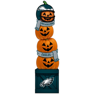 Philadelphia Eagles Pumpkin Stacked Leaner With Helmet
