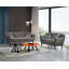 Canapé avec 2 coussins, velours gris anthracite
