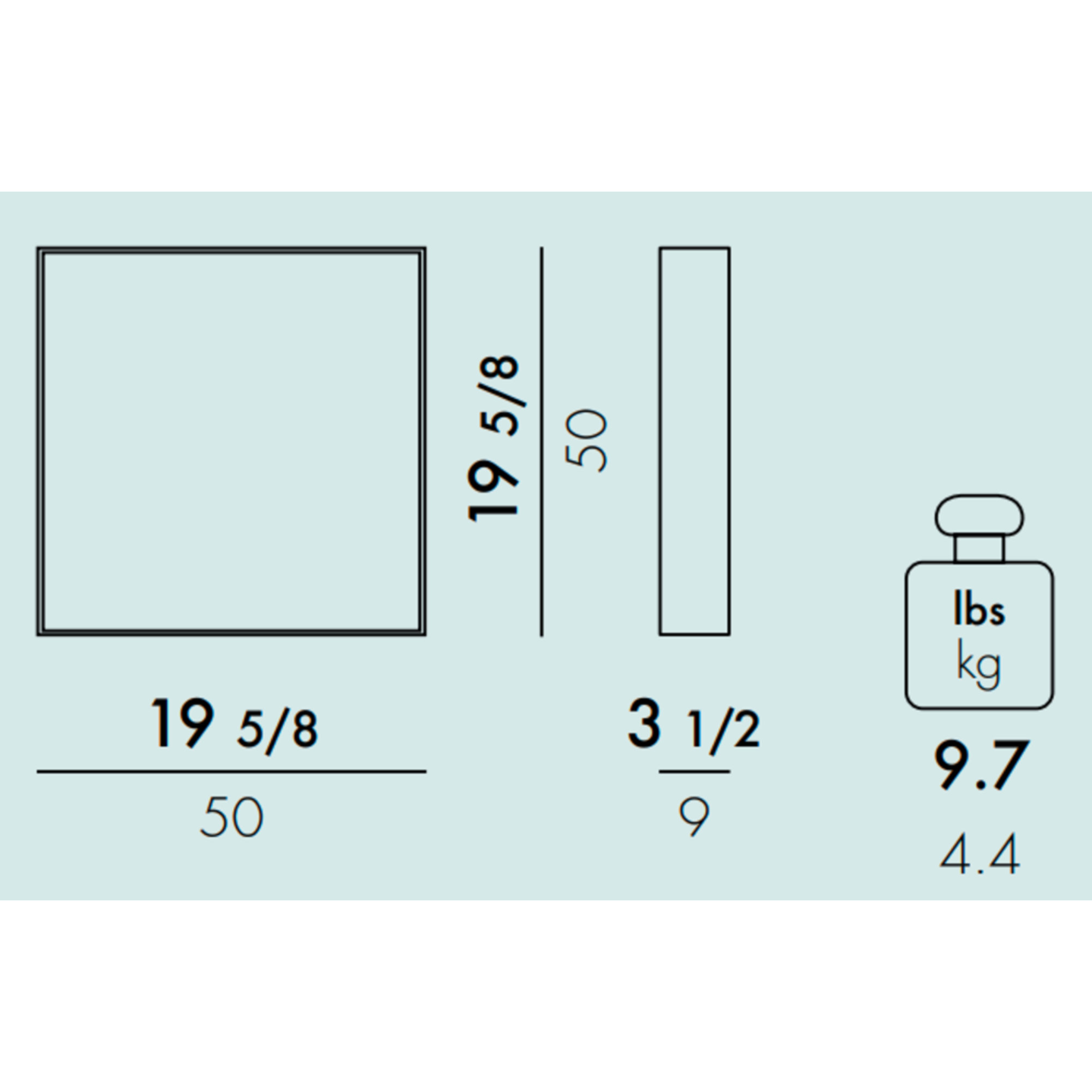 Only Me Wall Mirror, 19.69" x 19.69", Glossy White