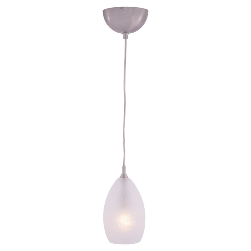 Moris 1 - Light Satin Nickel Single Pendant, 6.9" H, Cocoon White
