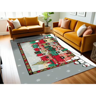 Tapis de vacances d'hiver de Noël lavable The Holiday Aisle®