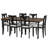 Rectangular Modern Extendable Dining Table Set With 6 Upholstered Chairs Kitchen Dining Room-725764781-725764778