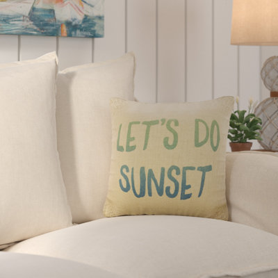 Fruitland Let Do Sunset Burlap Throw Pillow