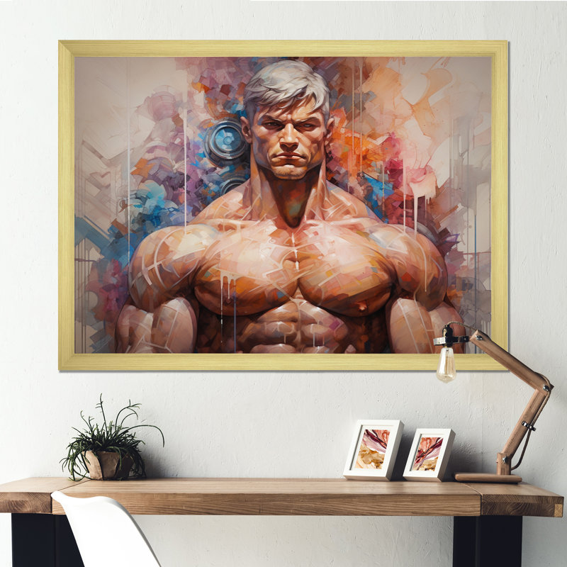 Mahreen Musculation Muscle Symphonie III sur toile, Cadre doré à une seule photo, H 16 po x l 32 po x P 1 po