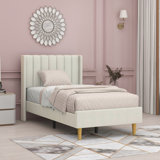 Eriksay Low Profile Upholstered Platform Bed with Wingback Headboard