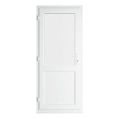 Crystal Triple Glazed Single Door Half panel Grey/White RH 890 x 2090mm Clear