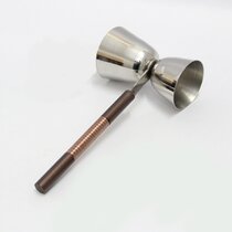 Loucile Double Jigger Set by - Measure Liquor with Confidence Like A Professional Bartender - These Stainless Steel Cocktail Jiggers Holds 0.5oz / 1oz
