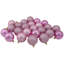 Boules de Noël à 4 finitions incassables 60 carats de couleur rose bonbon 2,5 po (60mm)