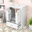 Meuble-lavabo compact avec lavabo en céramique, tiroir et armoire de rangement-411482291
