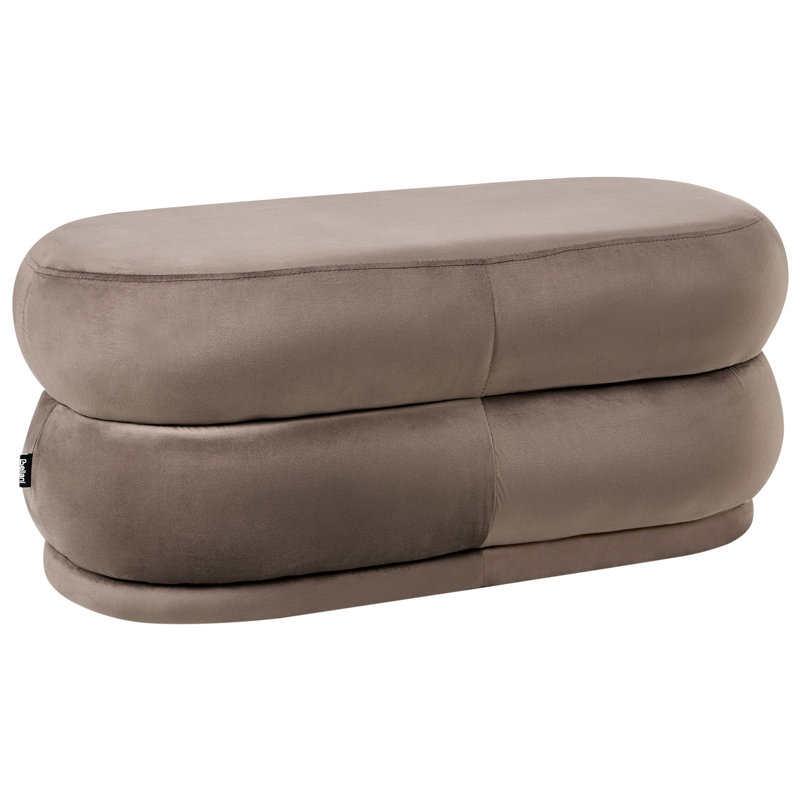 100% Polyester Upholstered Bench, Brown