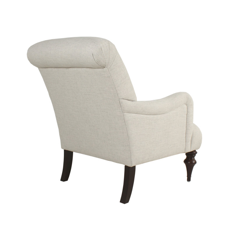 Fauteuil rembourré Jillian, Mélange de polyester crème ivoire