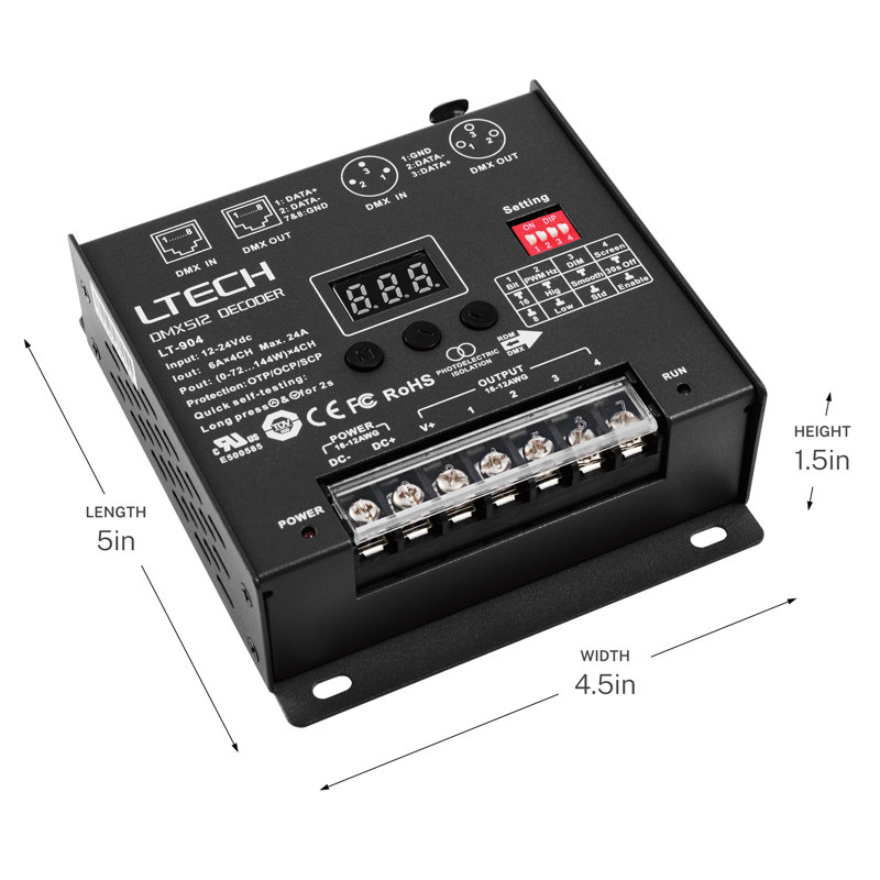6T Series Tunable Dry Tape Light Wireless DMX 512 Decoder
