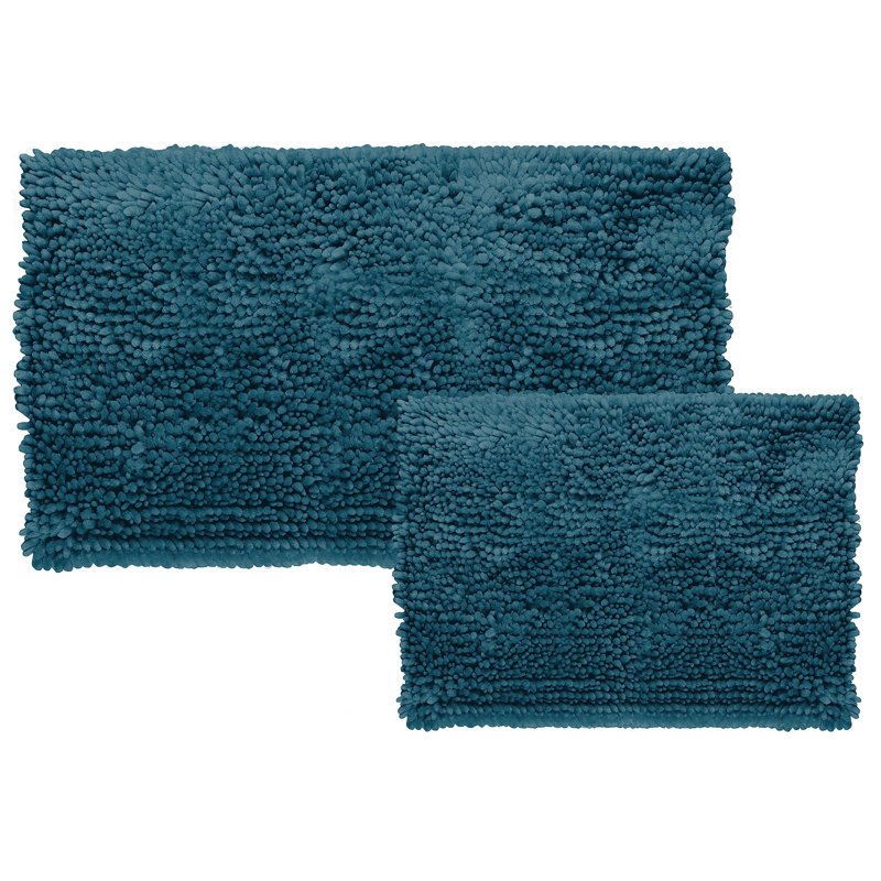 Microfiber Non-Slip Bath Rug, Teal