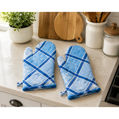 Ensemble de 2 gants de cuisine en flocons de neige
