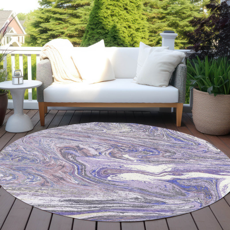  Machine Washable Indoor/Outdoor Chayden ACN1061 Rug, Round 8'