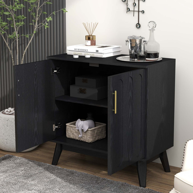 Accent Cabinet With Adjustable Shelves, Black