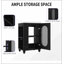 Meuble-lavabo de 20 po avec lavabo, meuble-lavabo avec tablette à deux niveaux, tablette réglable, bois massif et panneau de fibres à densité moyenne, noir