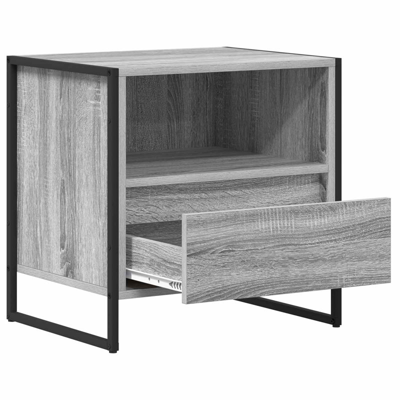 50cm W Manufactured Wood Bedside Table, Grey Sonoma