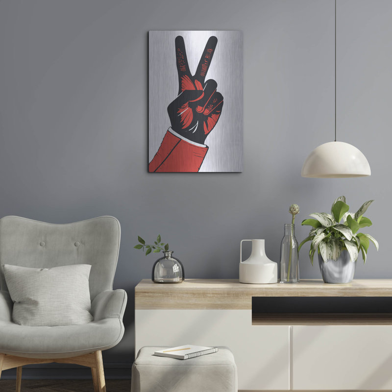 Art mural en métal Winston Porter «Victory In Red» par Andreas Magnusson, H 24 po x l 16 po
