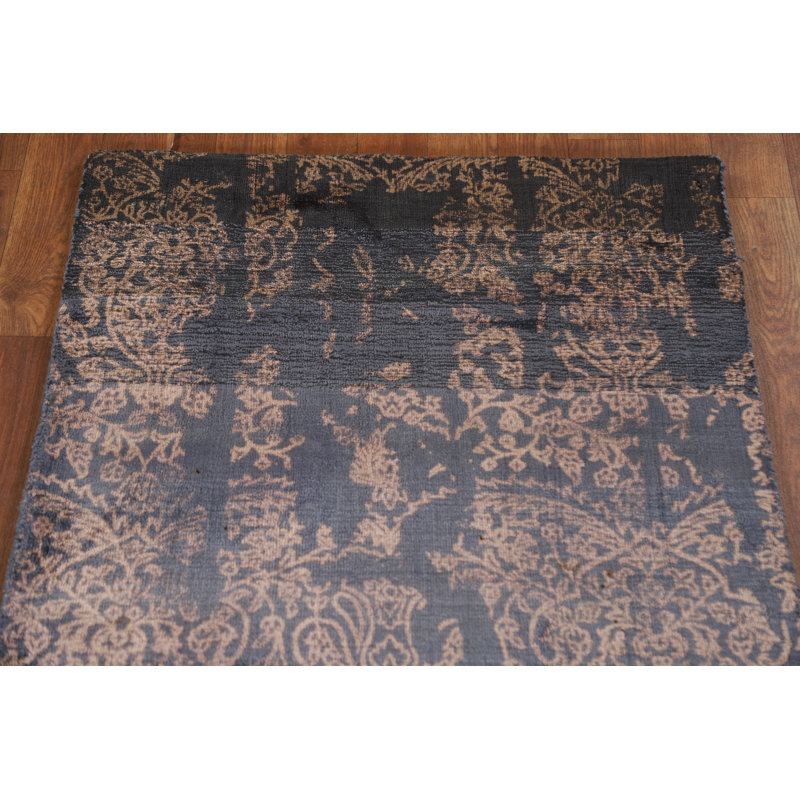 All-Over Blue Abstract Runner Rug 2x10
