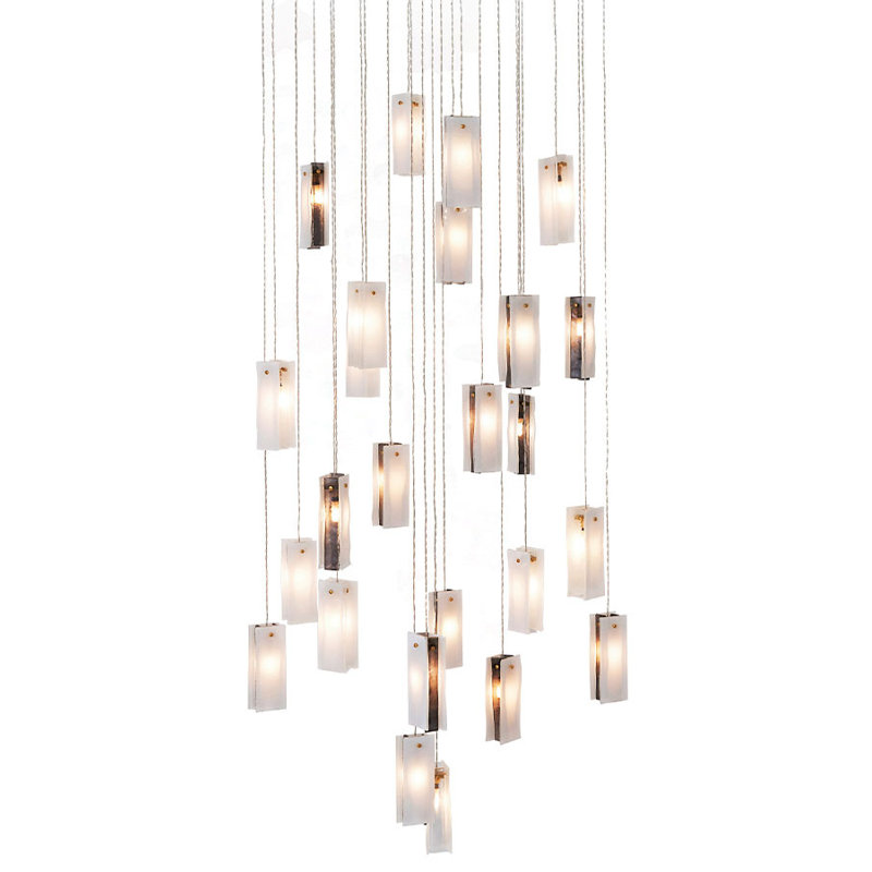 25 - Light Cluster Globe Pendant, White/Black/Clear, 25