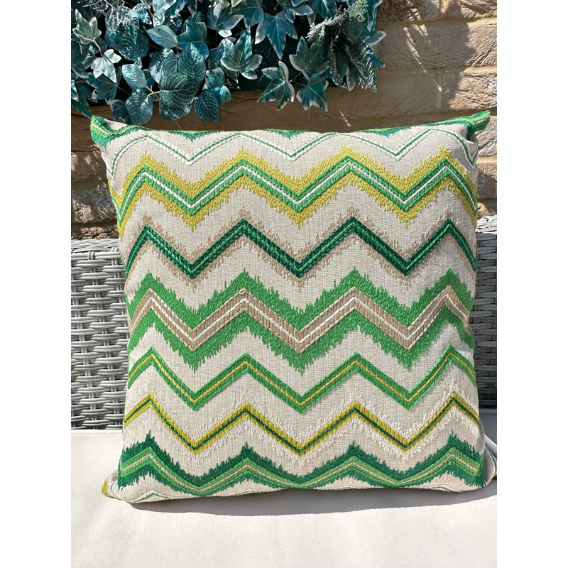 Abstract Blue Square Cushion Cover, Green