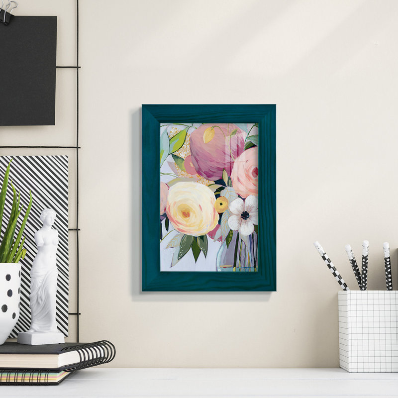 Georgia Bouquet I, encadré sur papier, H 9 po x l 7 po x P 1 po, Bleu
